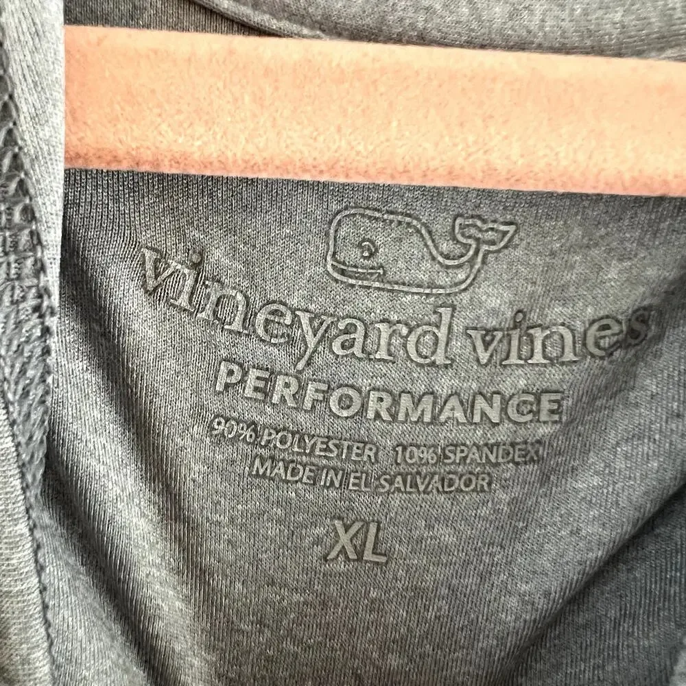 Vineyard Vines Gray Long Sleeve Hooded Performance Pullover Size XL